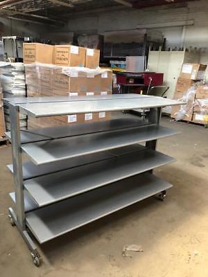 Tier Display Tables LOT 4 Used Clothing Store Fixtures Metal Folding Rolling