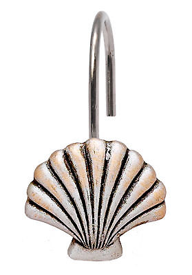 Sweet Home Collection Hand Crafted Seashell Shower Curtain Hook Set of 12