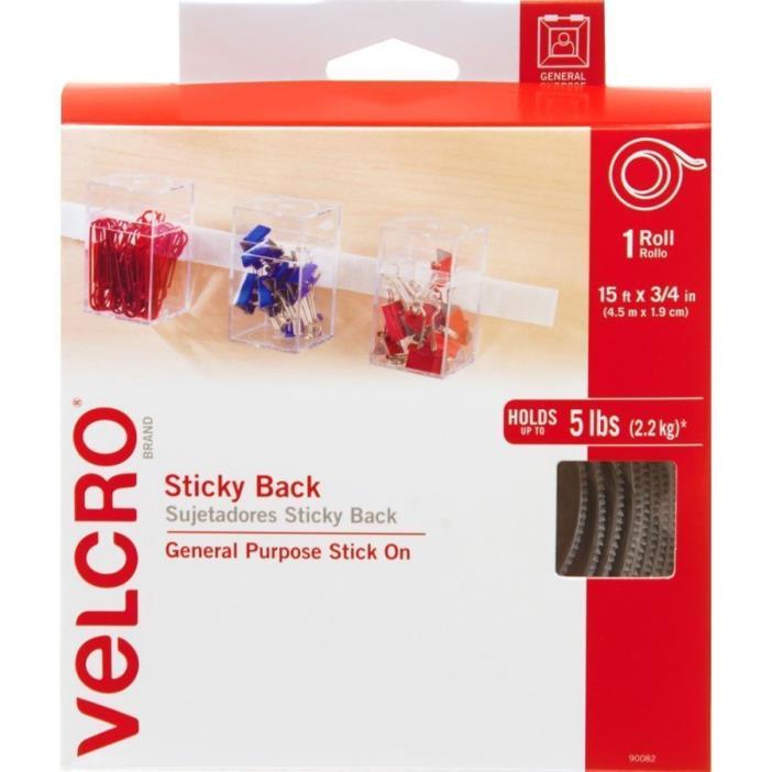 VELCRO Brand STICKY BACK Fasteners, Roll = 3/4