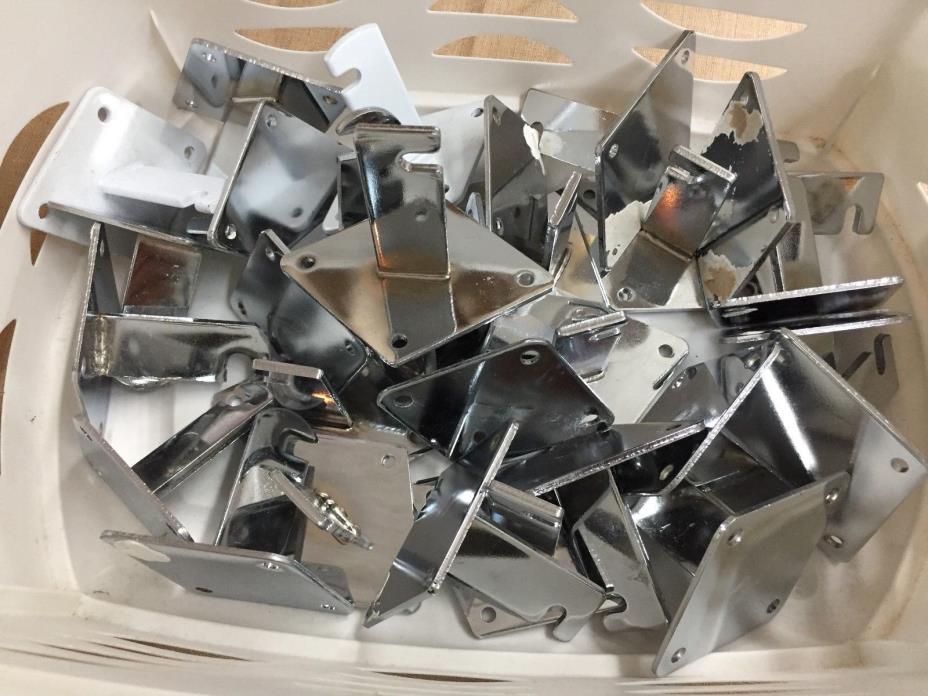 30 Pc Lot Grid Wall Brackets, 28 Chrome, 2 White, NO Hardware