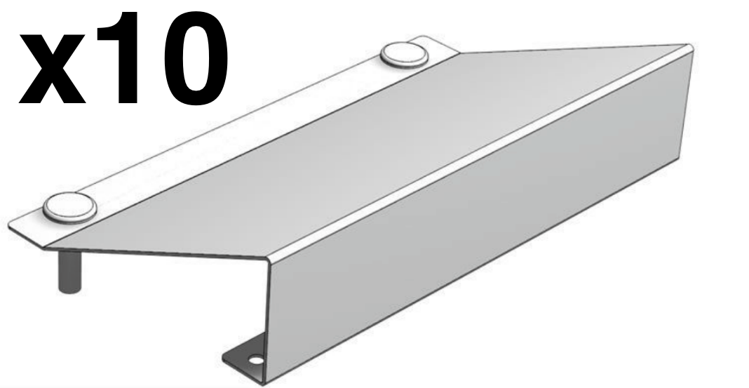 Lozier Shelving 12PK Store Fixture Compartment Crosstube Shelf BLK 10W5D Angle
