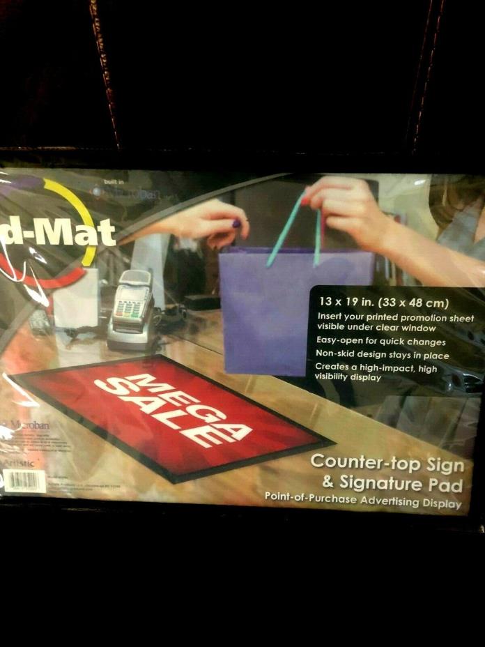 ARTISTIC AD MAT Counter-Top Sign pad - 13 by 19 inches - NEW -with Microban