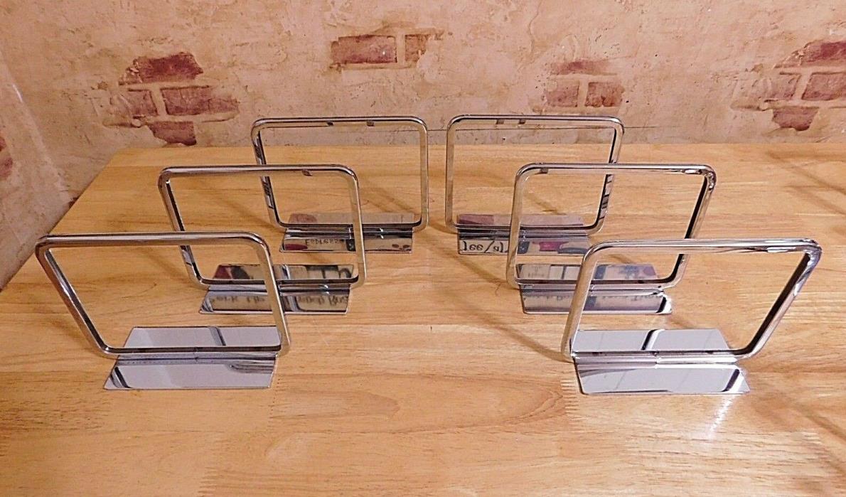 6 Retail Store Chrome Metal Sign Holders Countertop Display 7 x 6 Inches