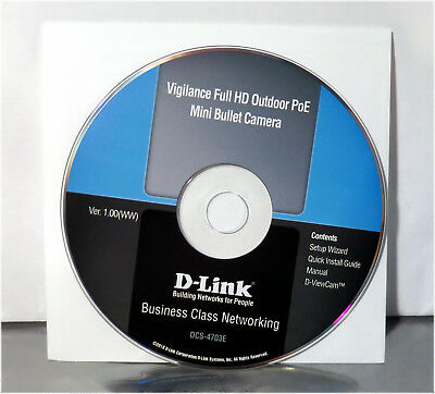 NEW D-Link DCS-4703E Mini Bullet Camera Software CD, D-ViewCam Ver. 1.00
