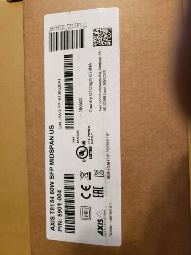 AXIS COMMUNICATION T8154 5901-004 60W SFP MIDSPAN