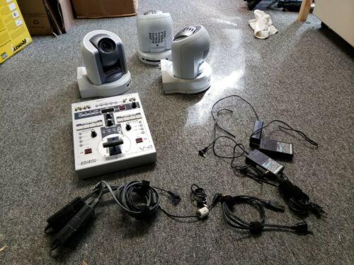 Sony BRC-300 PTZ Color Video Camera RM-BR300 & Edirol V-4 4 Channel Video Mixer