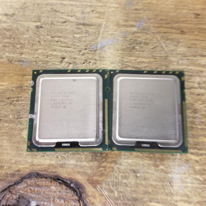(2) Intel Xeon X5550 SLBF5 2.66GHz/8M/6.4GT/s LGA1366 Matching Pair Server CPUs