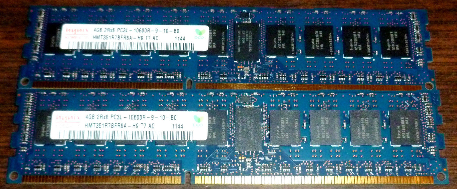 Qty 2 Hynix 4GB 2Rx8 DDR3 PC3L-10600R ECC Memory Modules HMT351R7BFR8A-H9