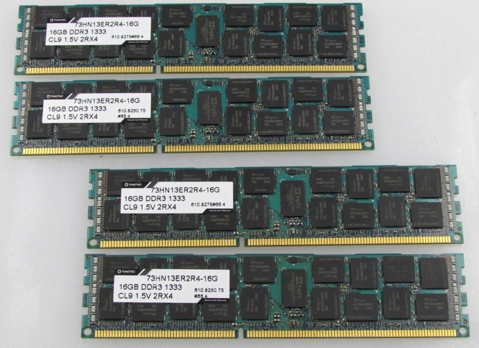 Hynix 4x16GB DDR3 1.5v 1333MHz 2Rx4 CL9 Registered ECC Server Memory