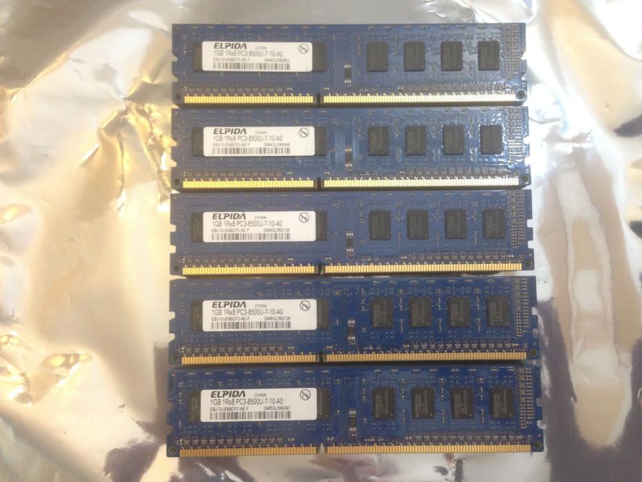 50 Sticks DDR3 SDRAM DIMM MEMORY 1066MHz 1GB 1RX8 PC3-8500U Tested