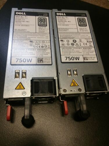 Lot X2 OEM Dell E750E-S0 750w Switching Power Supplies PowerEdge R620 R720...