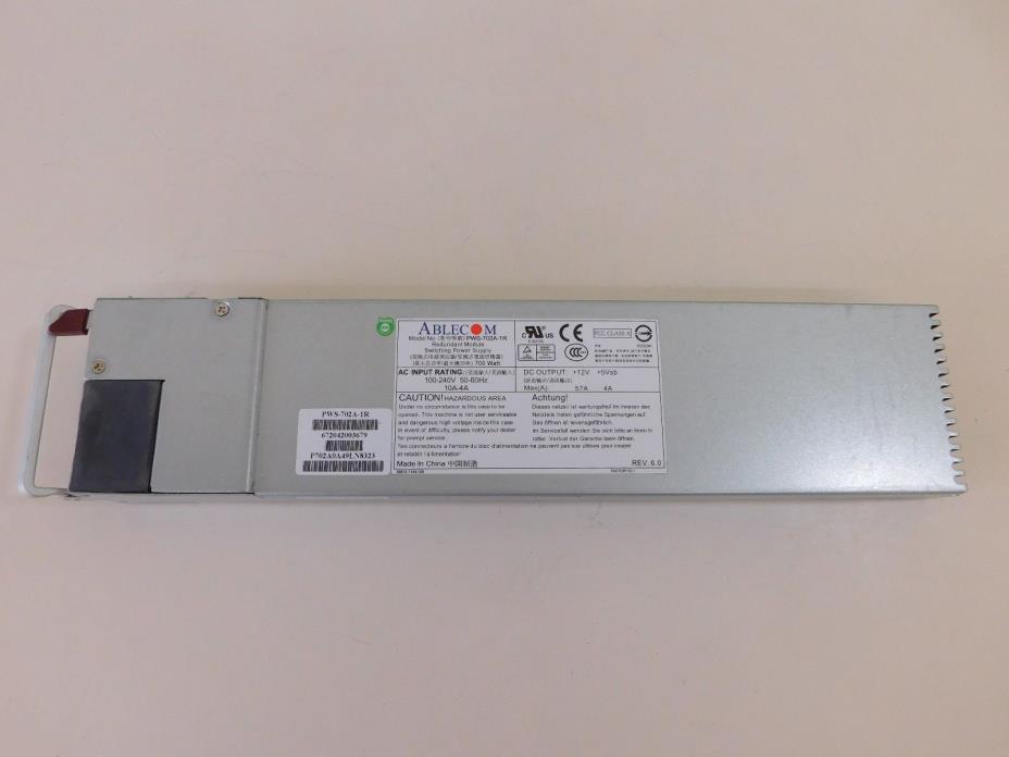 Ablecom Supermicro PWS-702A-1R 700 Watt Redundant Switching Power Supply