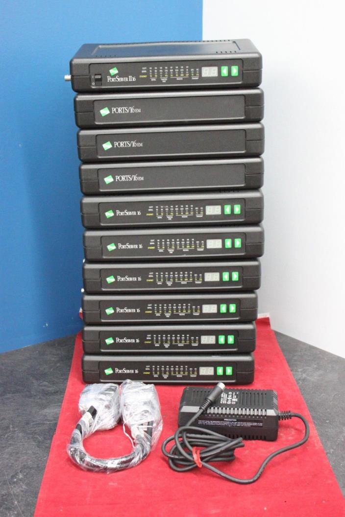 Lot of 10 Digi ServerPorts/16EM X 3,Port ll 16 X1 and Port 16 X7 of 16-Port RJ45