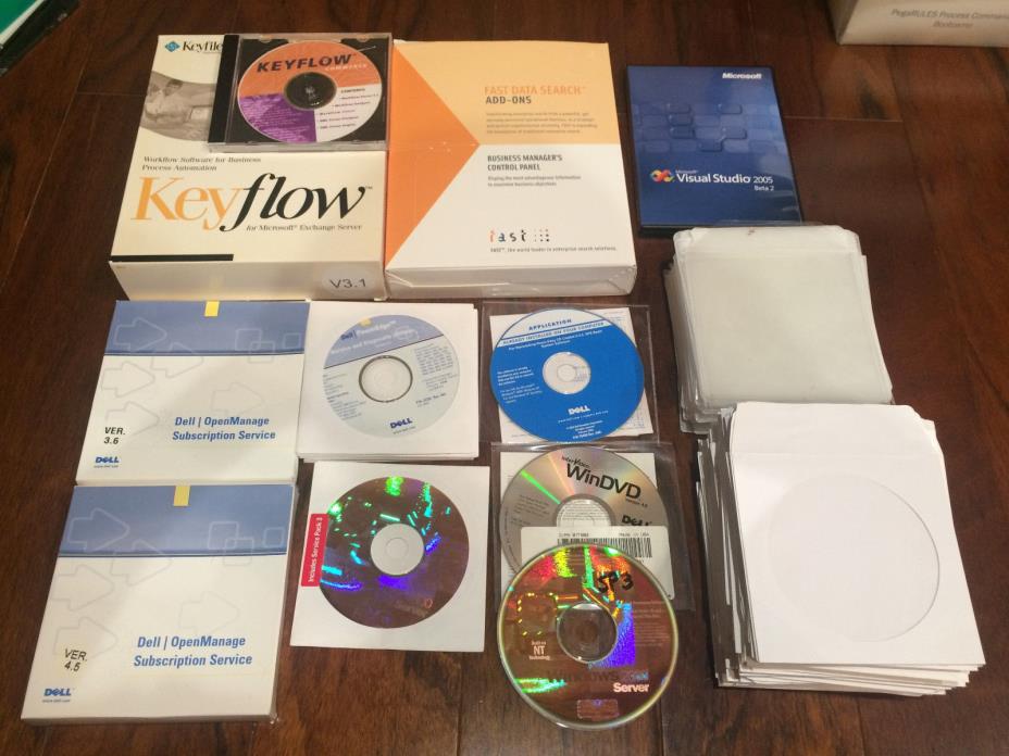 Lot of Computer Software, Dell OpenManage, Visual Studio, Windows 2000 Server