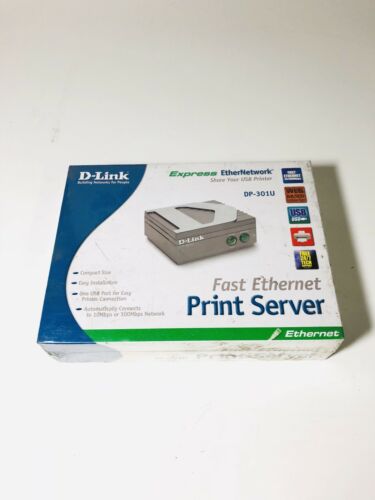 NEW:  D-Link DP-301U Wired 10/100 Fast Ethernet USB Print Server 1B