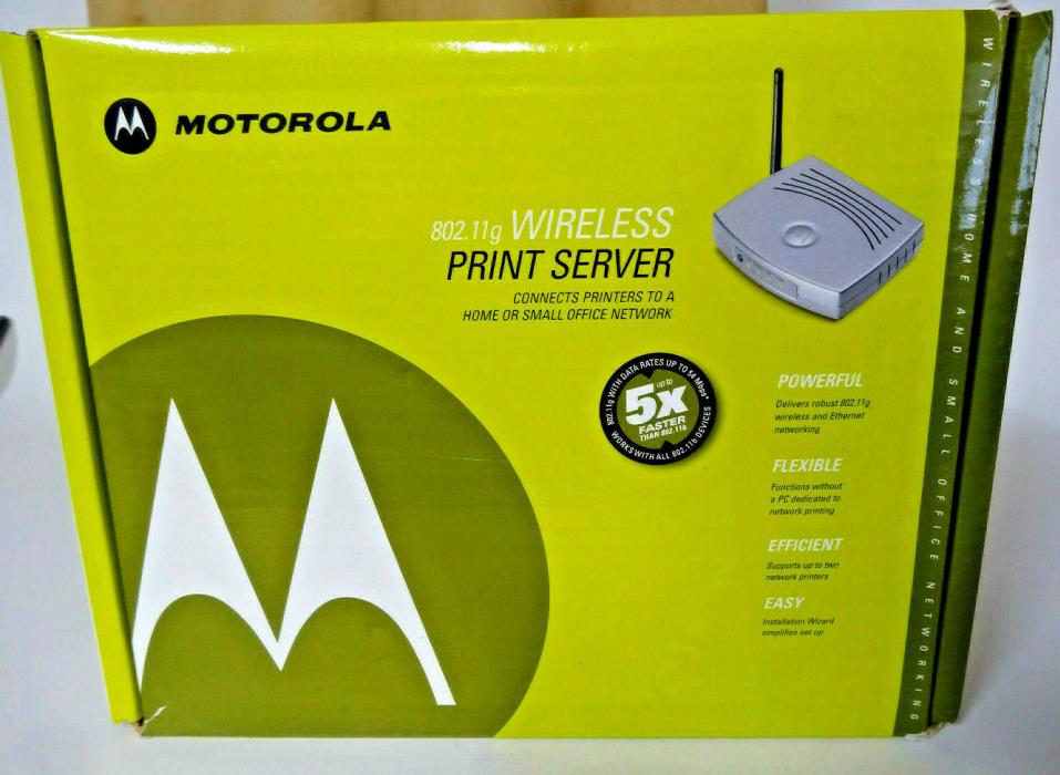 BRAND NEW SEALED Motorola 802.11 G Wireless Print Server WPS870G F1