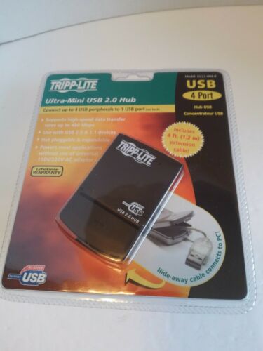 Tripp-Lite U222-004-R 4-Port USB 2.0 Hi-Speed Ultra-Mini Hub