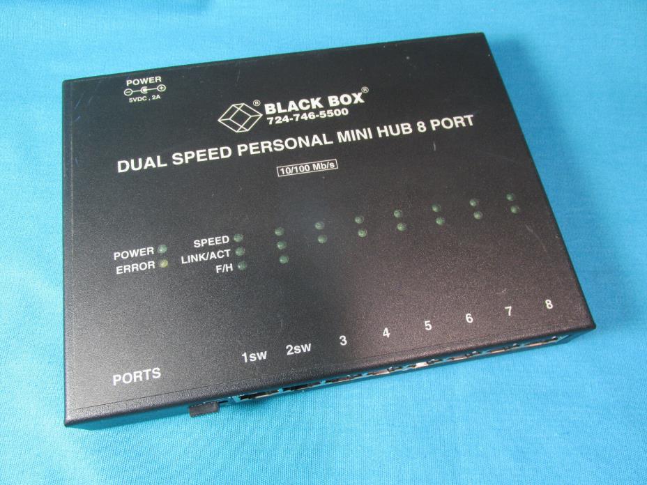 Black Box LH408A-R2 10/100 Dual Speed Personal Mini 8-Port Hub ***Untested***