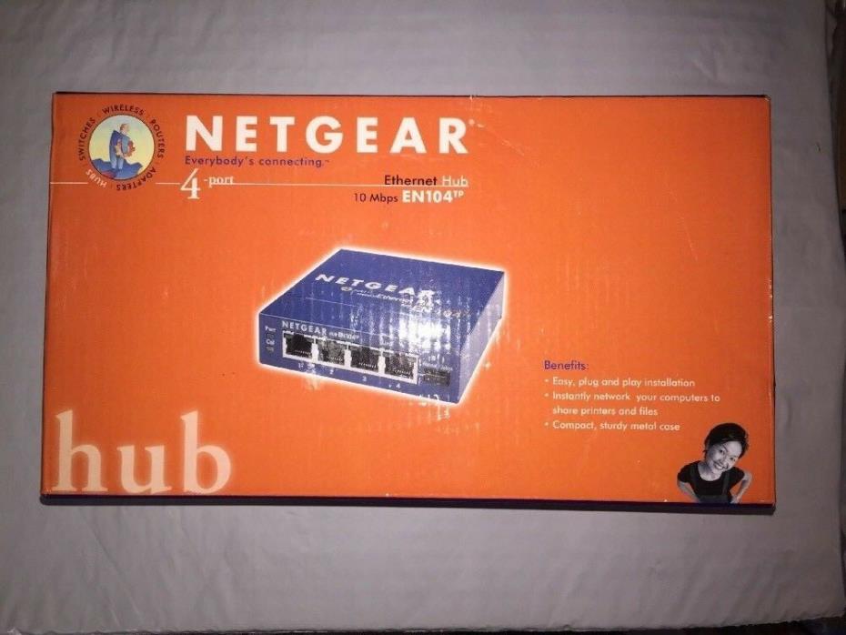 Netgear EN104 TP 4-Port 10 Base-T Ethernet Network Hub 10Mbps