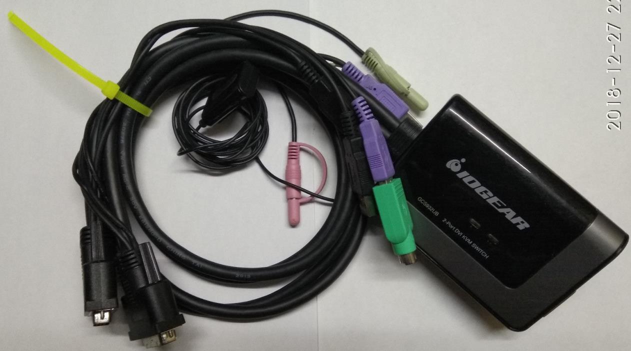 IOGear 2-Port USB DVI Cable KVM w/ Audio & Mic Includes Remote GCS932UB