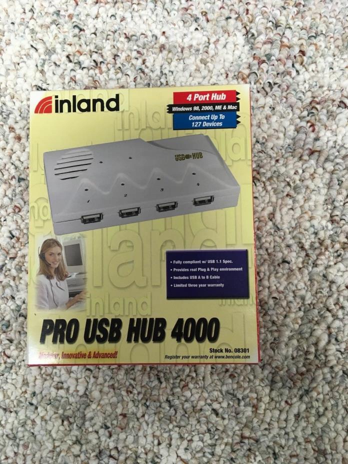 Inland Pro USB Hub 4000 4 Port Hub Box 13