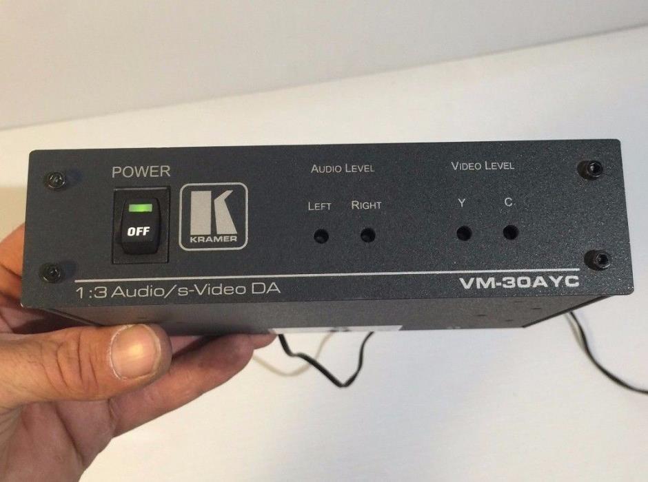 Kramer VM-30AYC 1:3 Audio /S-Video Distribution Amplifier Reprinted Manual