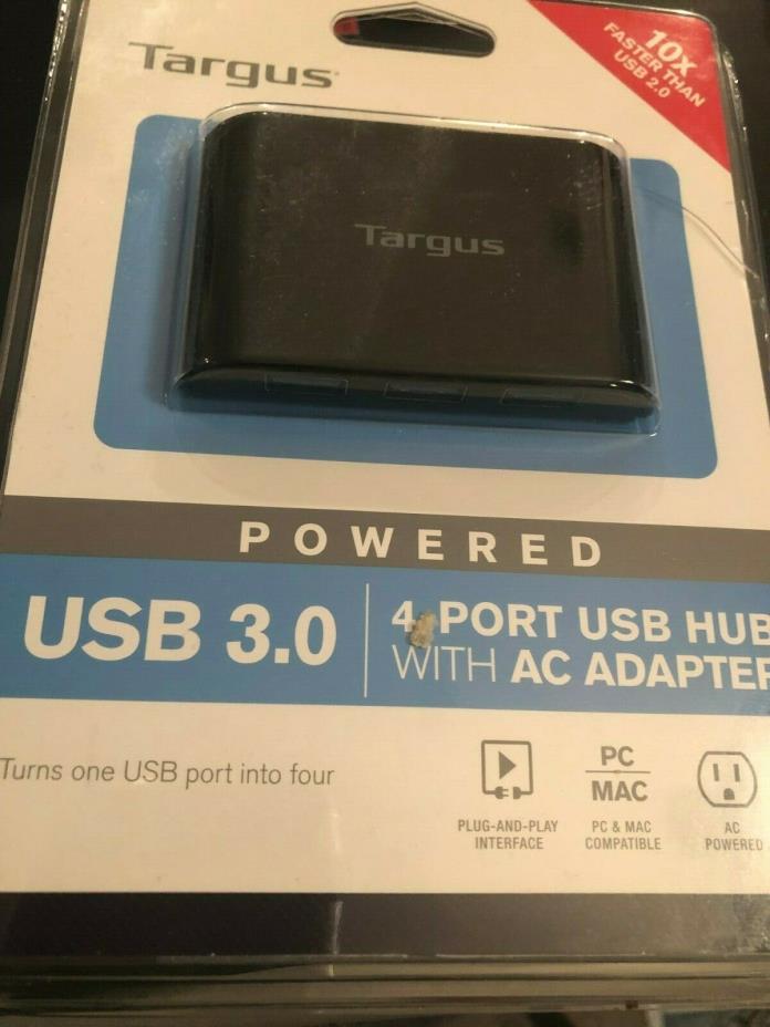 Targus USB 3,0 USB4-port hub with AC adapter ACH119 NIP