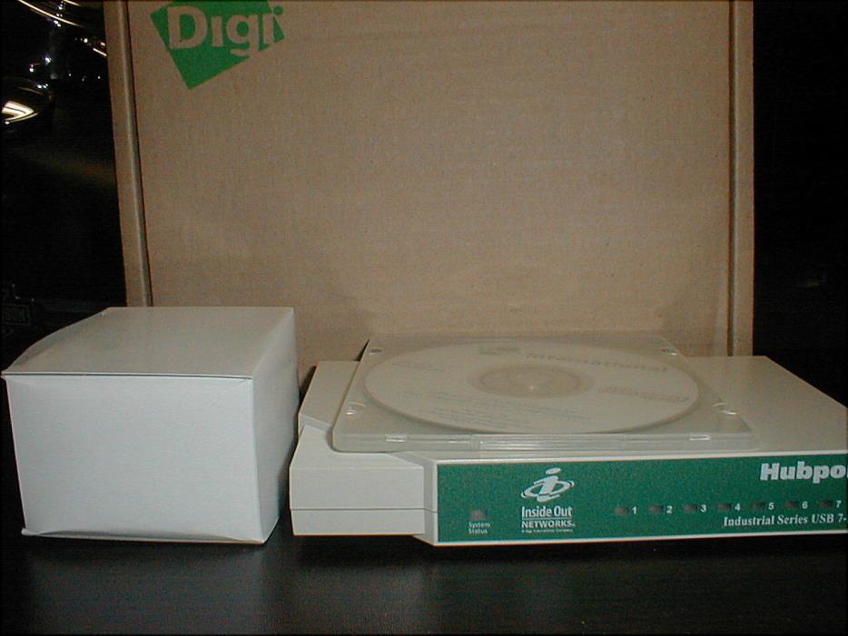 NEW DIGI 301-1010-07 HUBPORT/7 w/ PWR SUPPLY & INSTALLATION CD FREE SHIPPING!