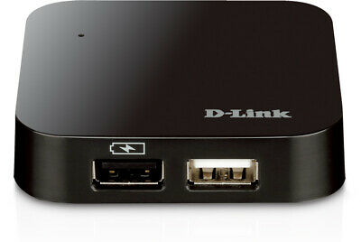 D-Link DUB-H4 USB 2.0 4-Port Hub w/ one fast charging port & power adapter