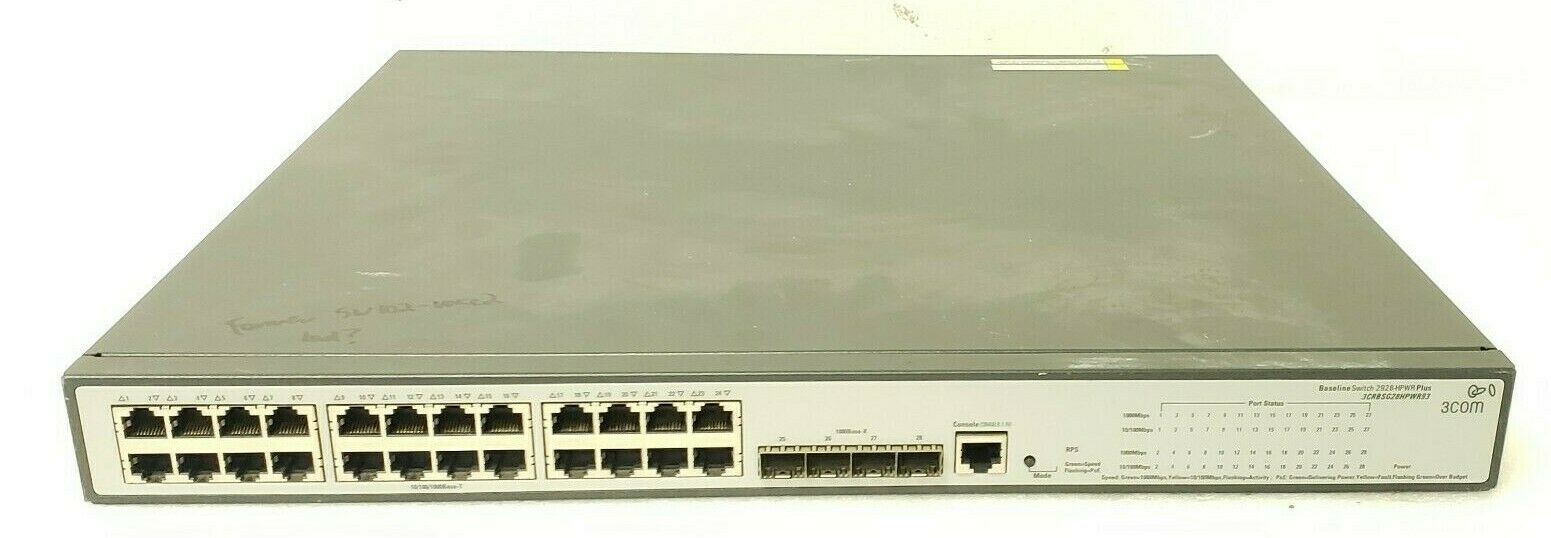 3COM BaseLine Switch 2928-HPWR Plus Gigabit PoE 24 Port + 4 SFP