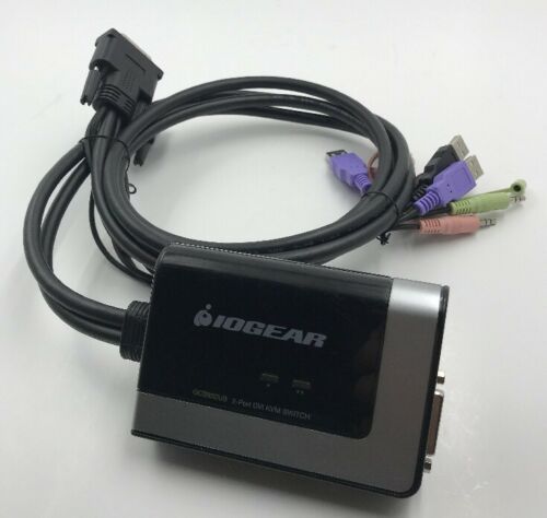 IOGear 2-Port USB DVI-D Cable KVM w/ Audio & Mic | GCS932UB |