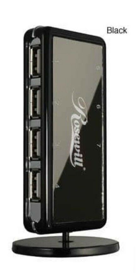 Rosewill RHUB-310 7 Port USB 2.0 Stand HUB Aluminum Body Black