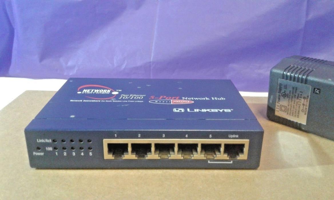 Linksys 5-Port Fast Ethernet 10/100 Network Hub - Linksys NH1005 ver 2.1