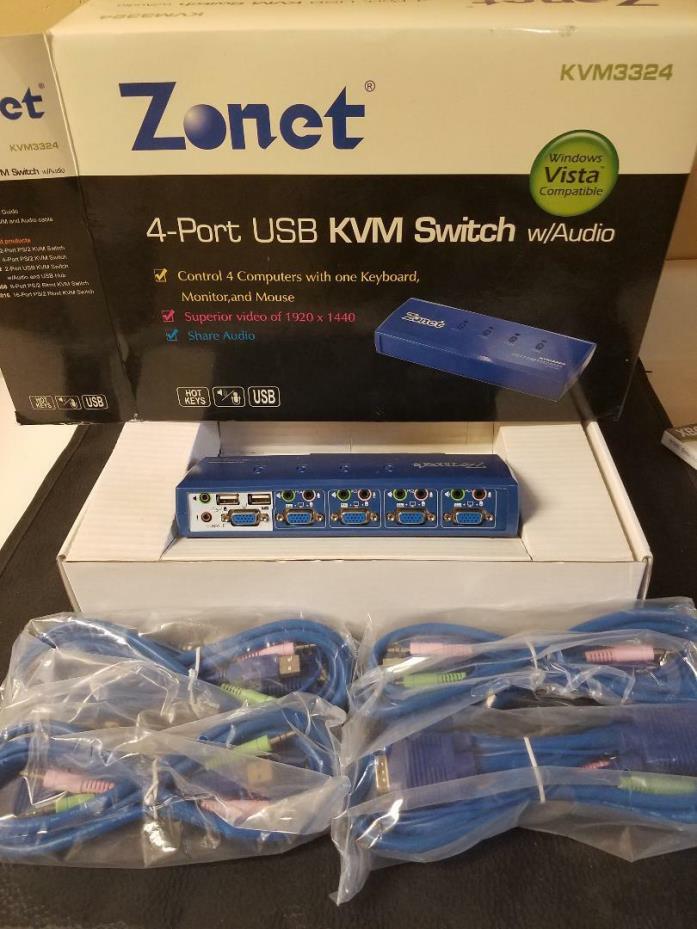 Zonet 4 Port USB KVM Switch Model KVM3324