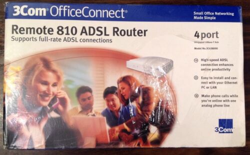 SEALED -3Com OfficeConnect Remote 810 ADSL Router 3C438000  - 4 Port -NEW