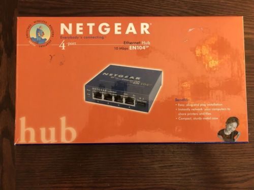 NETGEAR EN104TP Ethernet Hub 4 ports 10 Mbps BRAND NEW in Box