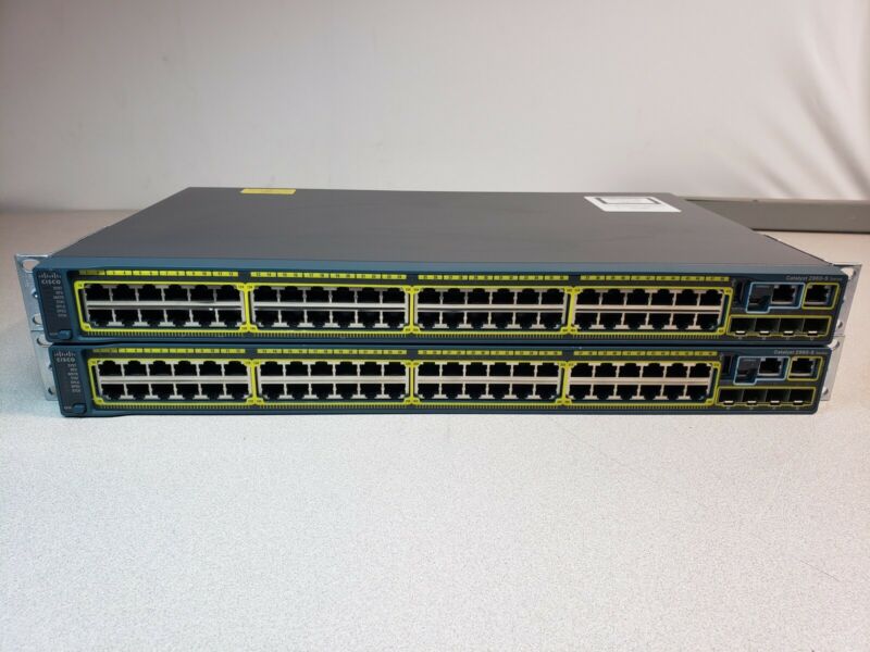 Cisco Catalyst 2960-S WS-C2960S-48TS-L 48-Port Gigabit Ethernet Switch (LOT x2)