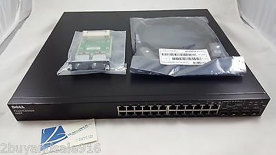 Dell PowerConnect 6224 24-Ports Managed Switch w/ YY741 Module + Stacking Cable