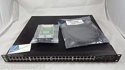 Dell POWERCONNECT 6248P POE 48-PORT Gigabit Switch GM765 Uplink Module & Cable