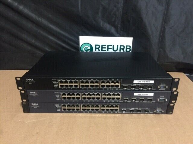 Lot Of 3 Dell PowerConnect 5324 24-Port Gigabit Ethernet Switch