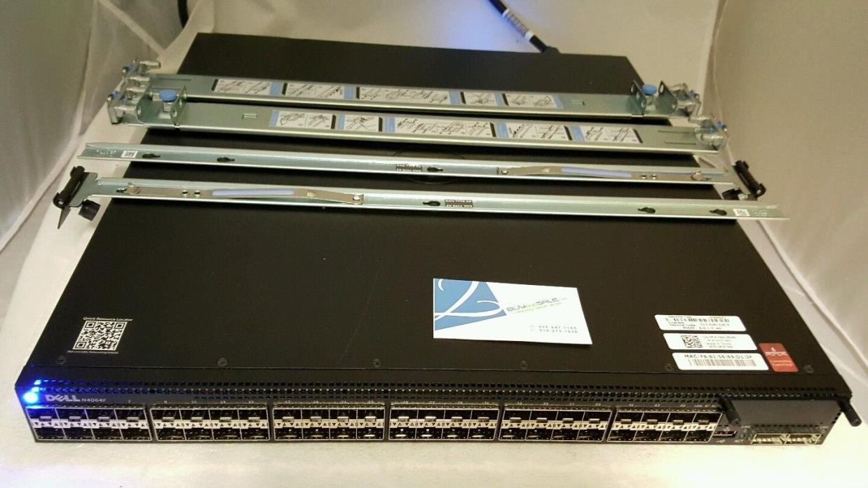 Dell Powerconnect N4064F 48-Port 10GB SFP+ Switch + Rail Kit 5RN1M Networking