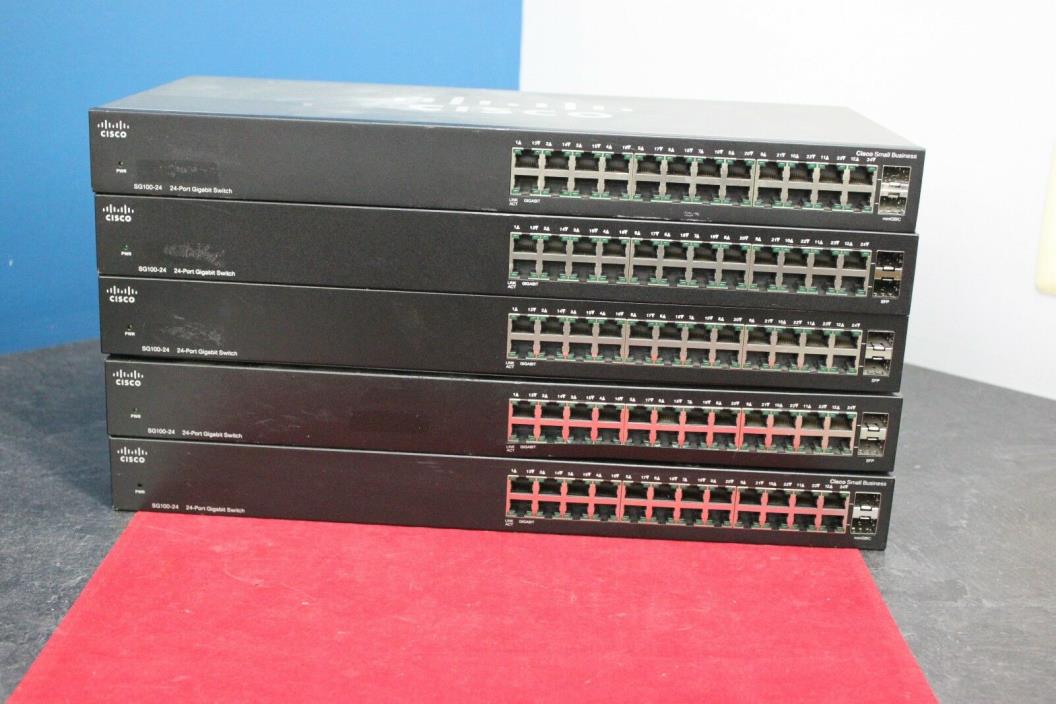 Cisco SG100-24 24-Port Gigabit Switch with 2 Combo Mini-GBIC Ports HSS