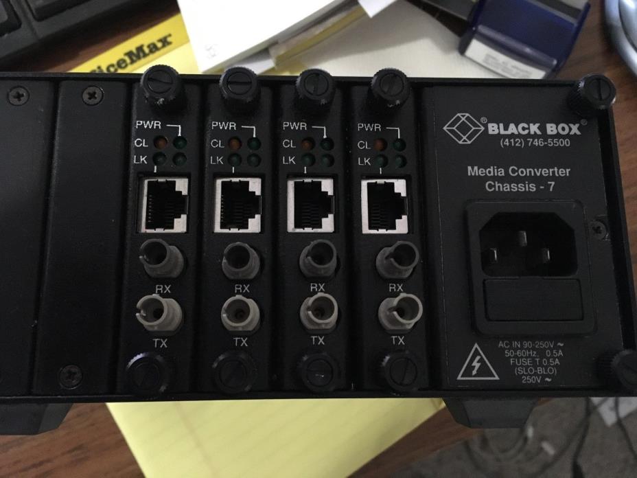 BlackBox Fibre Optics Media Converter Chassis 7 - w/ 4 cards