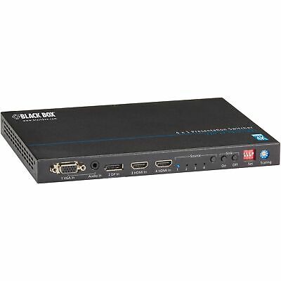 Black Box 4x1 Presentation Switcher - 4K, HDMI, DisplayPort, VGA, HDBaseT