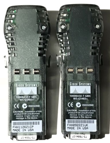Lot of 2 Cisco Systems 1000BASE-T GBIC WS-G5483 Free Shipping