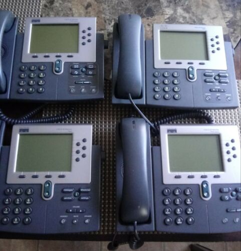 Lot Of 4 Cisco IP Business Phone 7960 Series CP 7960G VoIP Display 6-Line
