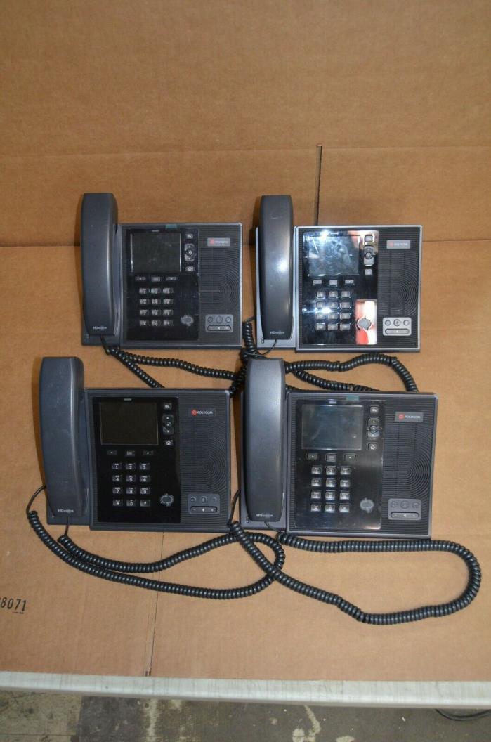 LOT OF 4 Polycom CX600 2201-15942-001 VoIP LCD Replacement Business Phones