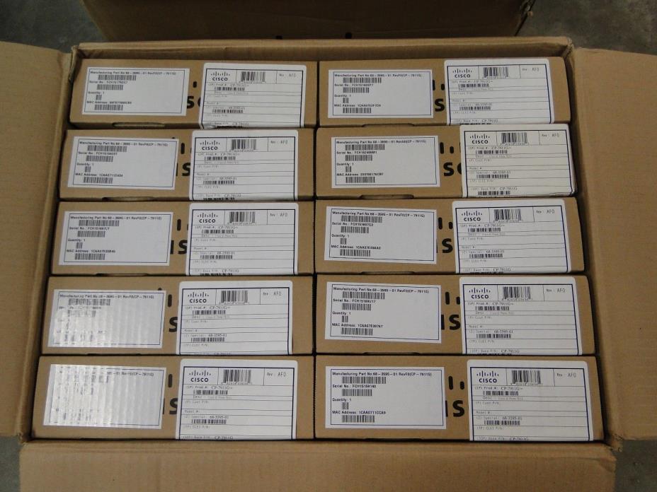 Lot of 10 Cisco 7911 CP-7911G Unified IP Phones New in Box   Buy 10 and Save!!!