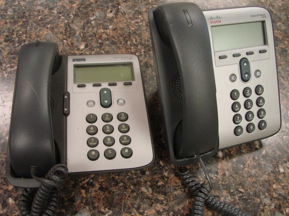 Lot 2x Cisco SIP VoIP IP Telephone Phone CP 7906 and 7912G with Handset