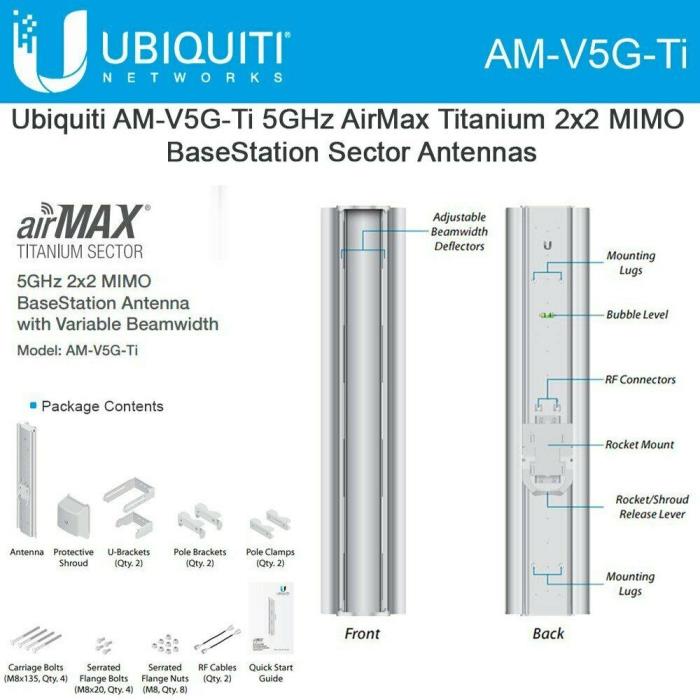 Ubiquiti AM-V5G-Ti airMAX Sector RF Isolation Variable Beamwidth Antenna